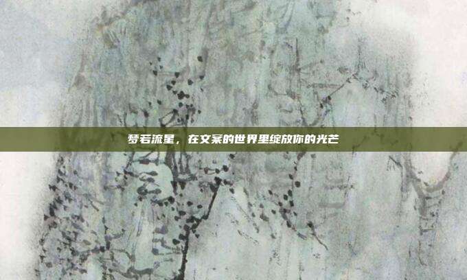 梦若流星,在文案的世界里绽放你的光芒