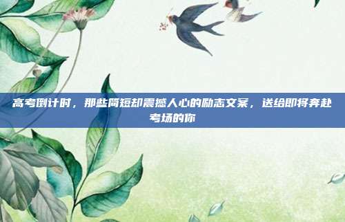 高考倒计时，那些简短却震撼人心的励志文案，送给即将奔赴考场的你