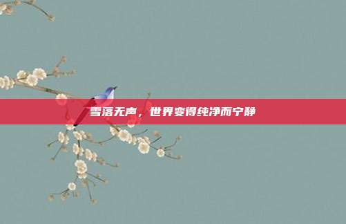 雪落无声,世界变得纯净而宁静