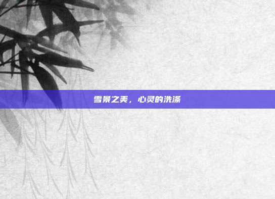 雪景之美,心灵的洗涤