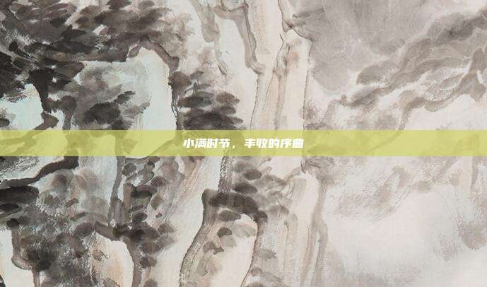 小满时节，丰收的序曲
