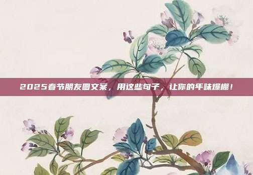 2025春节朋友圈文案，用这些句子，让你的年味爆棚！