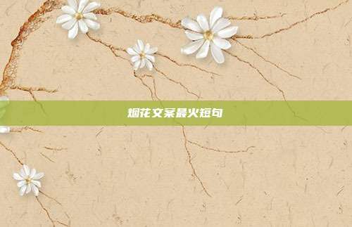 烟花文案最火短句