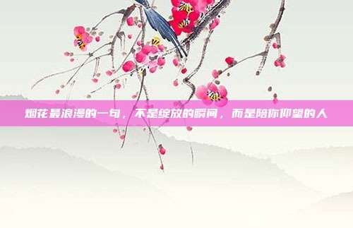 烟花最浪漫的一句，不是绽放的瞬间，而是陪你仰望的人
