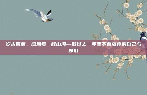 岁末回望，感恩每一程山海—致过去一年里不曾放弃的自己与你们