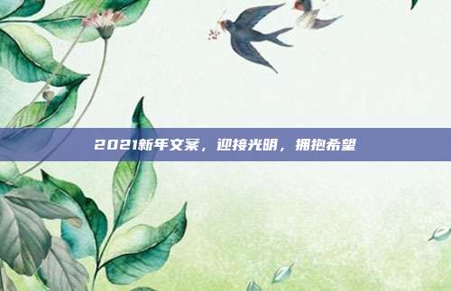 2021新年文案，迎接光明，拥抱希望