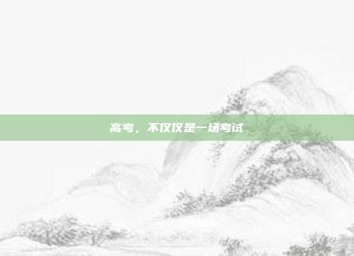 高考，不仅仅是一场考试