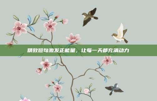精致短句激发正能量，让每一天都充满动力