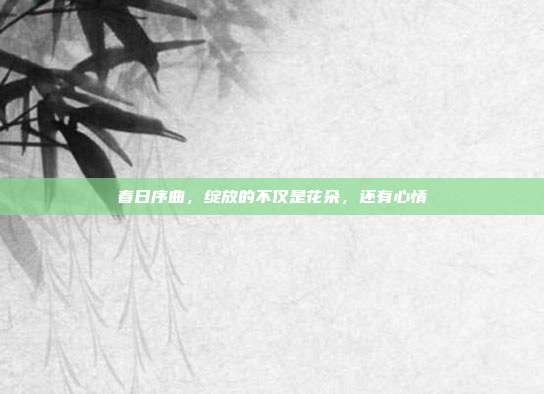 春日序曲，绽放的不仅是花朵，还有心情