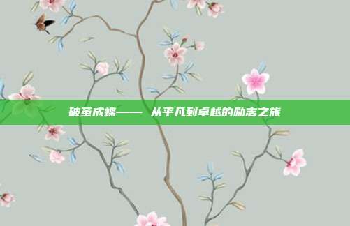 破茧成蝶—— 从平凡到卓越的励志之旅