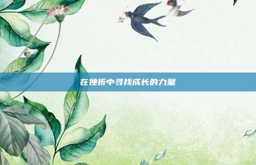 在挫折中寻找成长的力量