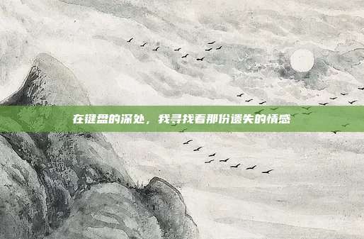 在键盘的深处，我寻找着那份遗失的情感