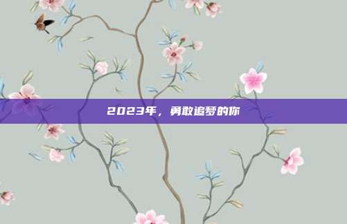 2023年，勇敢追梦的你