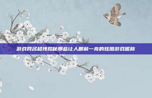 游戏网名超拽揭秘那些让人眼前一亮的炫酷游戏昵称