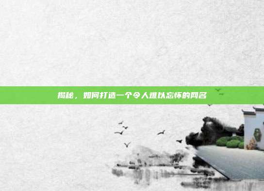 揭秘,如何打造一个令人难以忘怀的网名