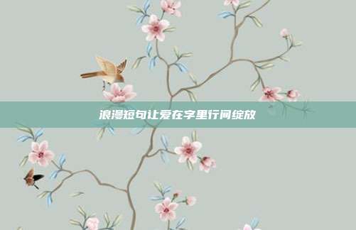 浪漫短句让爱在字里行间绽放