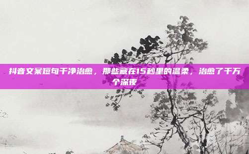 抖音文案短句干净治愈，那些藏在15秒里的温柔，治愈了千万个深夜