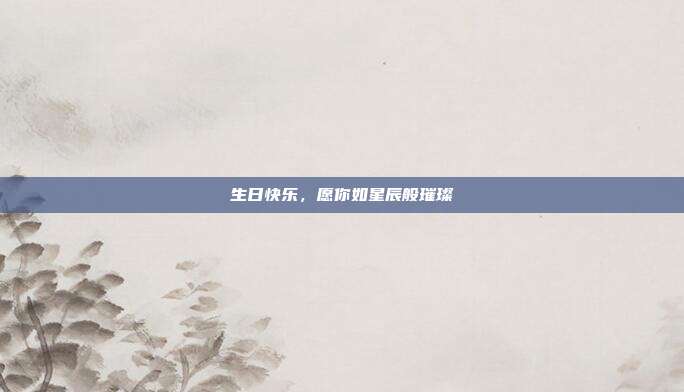 生日快乐,愿你如星辰般璀璨