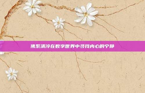 佛系清冷在数字世界中寻找内心的宁静