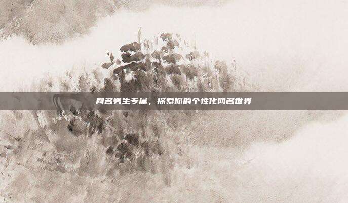网名男生专属,探索你的个性化网名世界