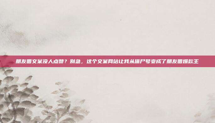 朋友圈文案没人点赞？别急，这个文案网站让我从僵尸号变成了朋友圈爆款王