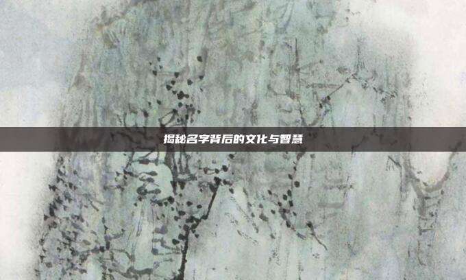 揭秘名字背后的文化与智慧