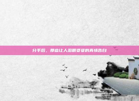 分手后,那些让人泪眼婆娑的真情告白