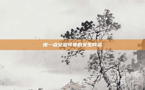 皮一点又蛮可爱的女生网名