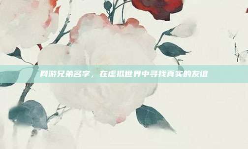 网游兄弟名字,在虚拟世界中寻找真实的友谊