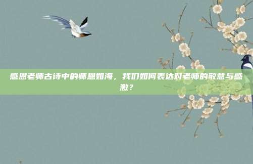 感恩老师古诗中的师恩如海，我们如何表达对老师的敬意与感激？