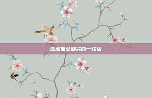 感动老公能哭的一段话