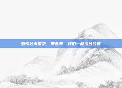 爱情公寓语录,那些年,我们一起追过的梦