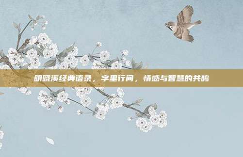 明晓溪经典语录,字里行间,情感与智慧的共鸣