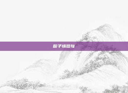 粽子情短句