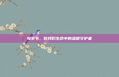母亲节,致我们生命中的温暖守护者