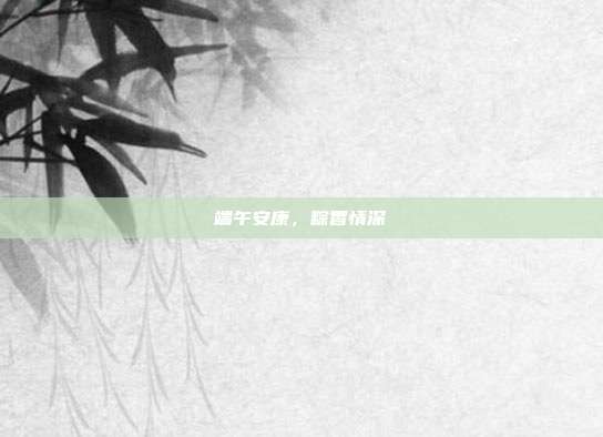 端午安康,粽香情深