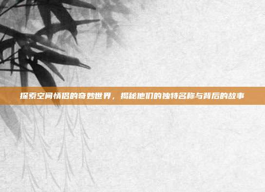 探索空间情侣的奇妙世界,揭秘他们的独特名称与背后的故事