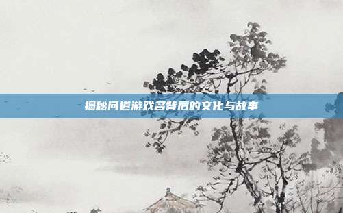 揭秘问道游戏名背后的文化与故事