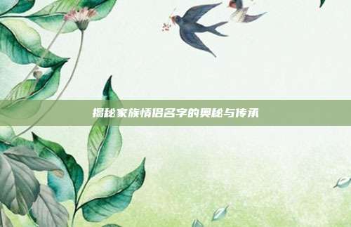 揭秘家族情侣名字的奥秘与传承