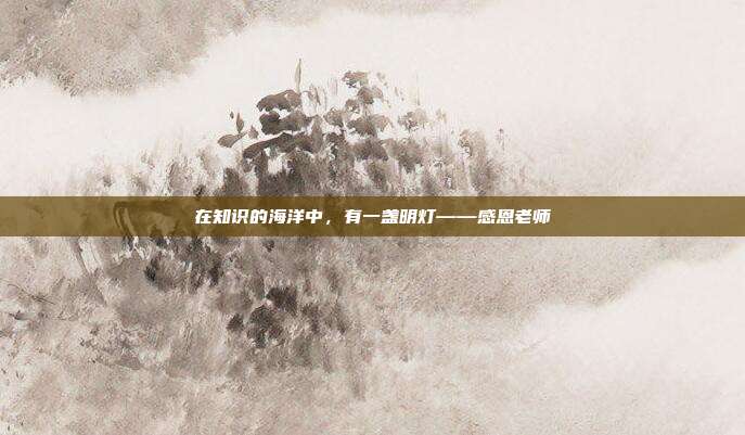 在知识的海洋中,有一盏明灯——感恩老师