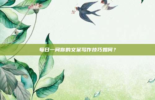 每日一问你的文案写作技巧如何?