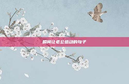 瞬间让老公感动的句子