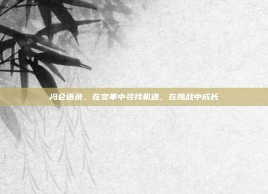 冯仑语录,在变革中寻找机遇,在挑战中成长