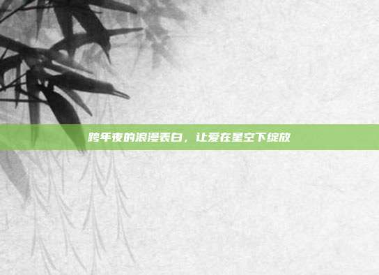 跨年夜的浪漫表白,让爱在星空下绽放