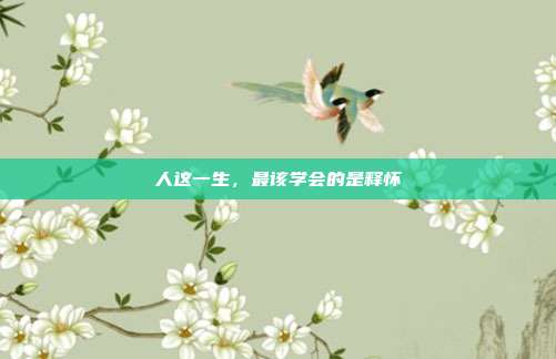 人这一生，最该学会的是释怀