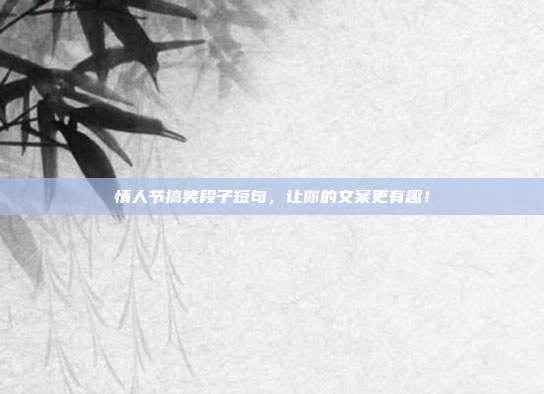 情人节搞笑段子短句,让你的文案更有趣!