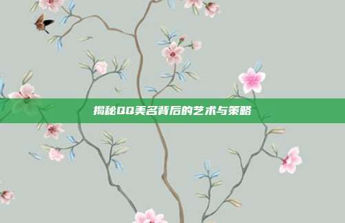 揭秘QQ美名背后的艺术与策略