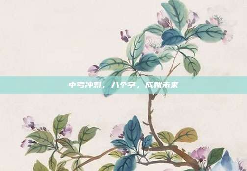 中考冲刺，八个字，成就未来