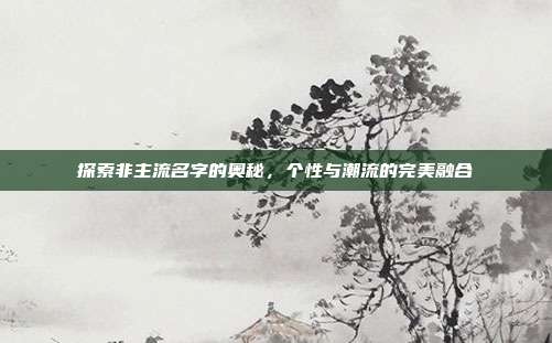 探索非主流名字的奥秘,个性与潮流的完美融合