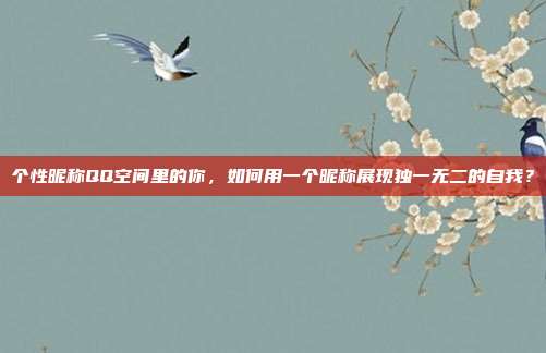 个性昵称QQ空间里的你,如何用一个昵称展现独一无二的自我?